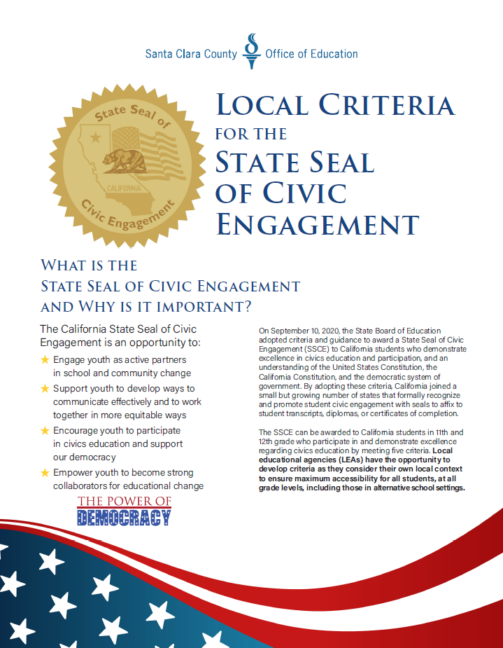 State Seal of Civic Engagement brochure cover