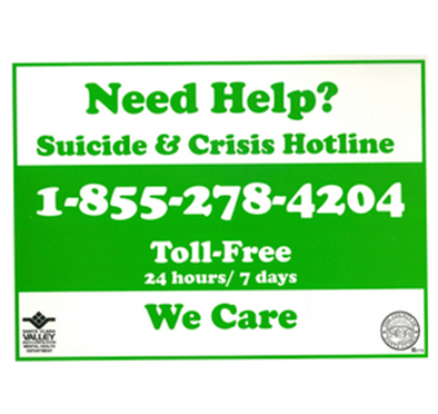 Need Help? Call Suicide & Crisis Hotline