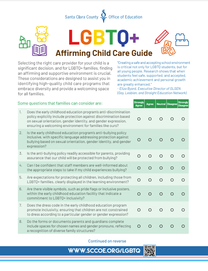 LGBTQ+ Affirming Child Care Guide Cover