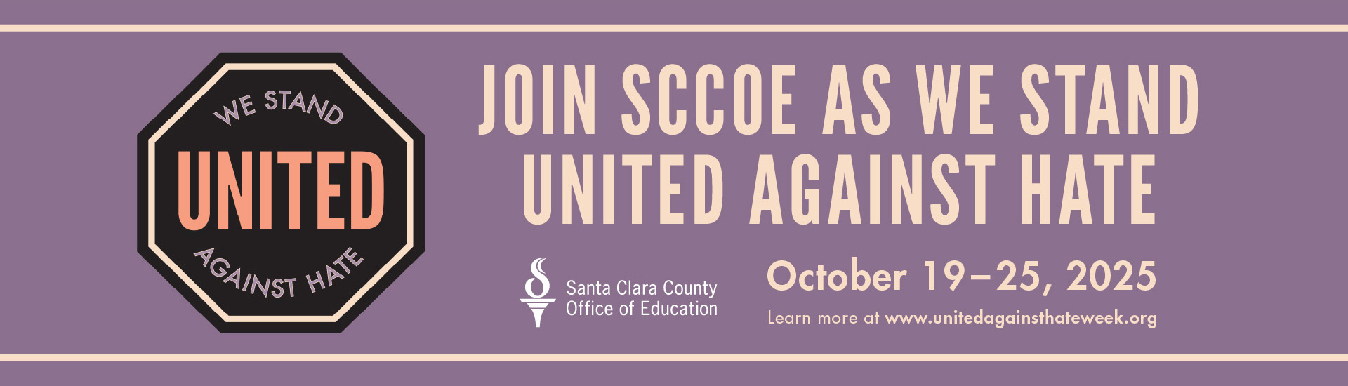 Join SCCOE As we stand united against hate, october 19-25, 2025