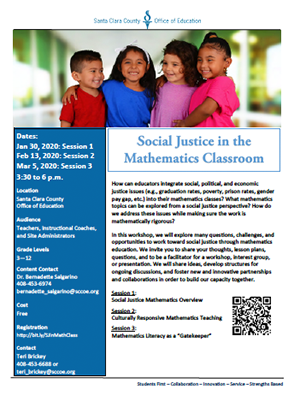 Social Justice Math flyer