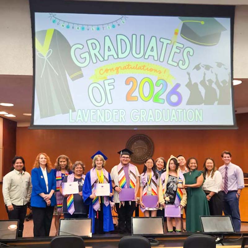 Lavender Graduates on stage
