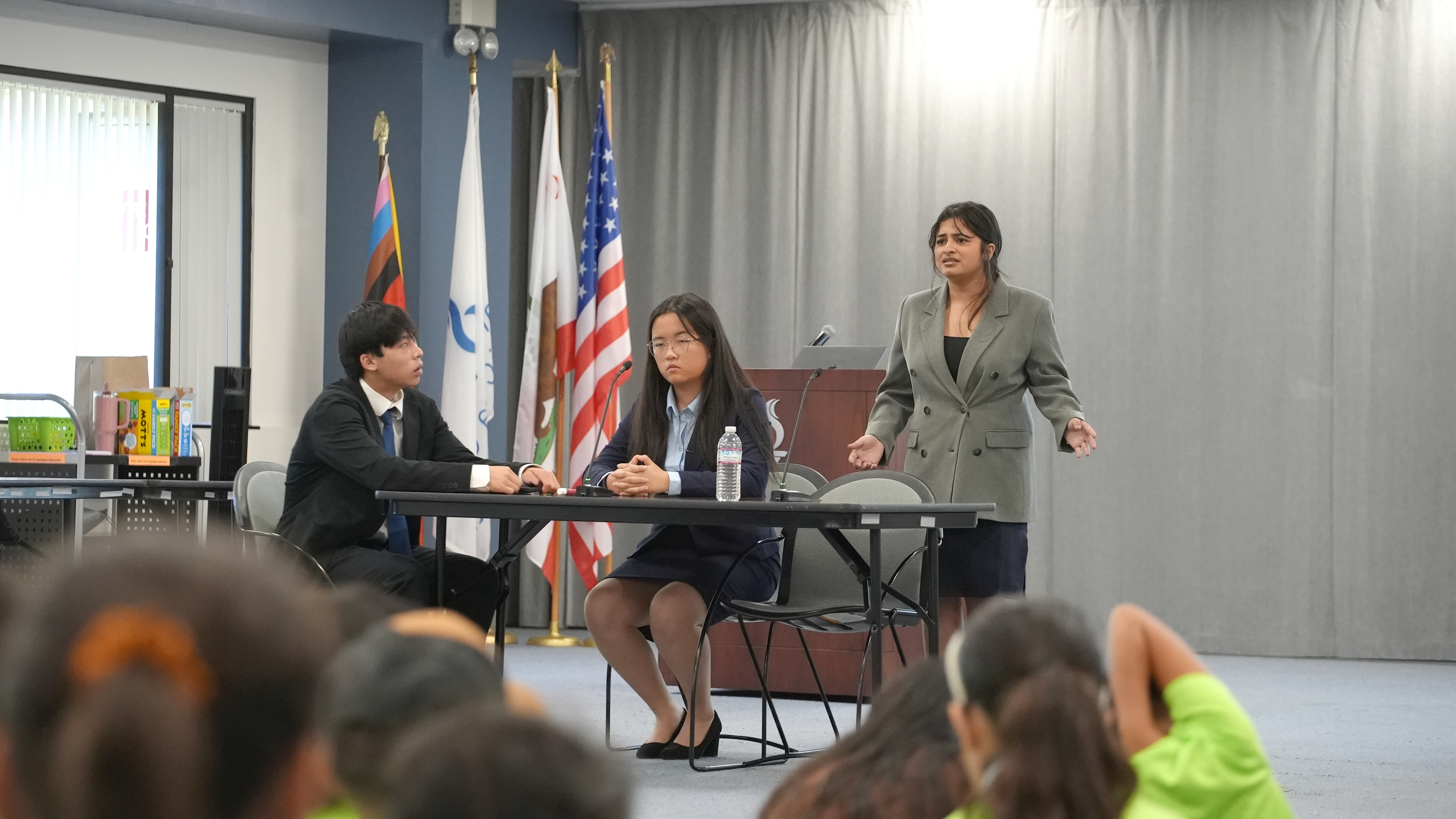 Lynbrook High School Mock Trial team's reenactment of the trial. 