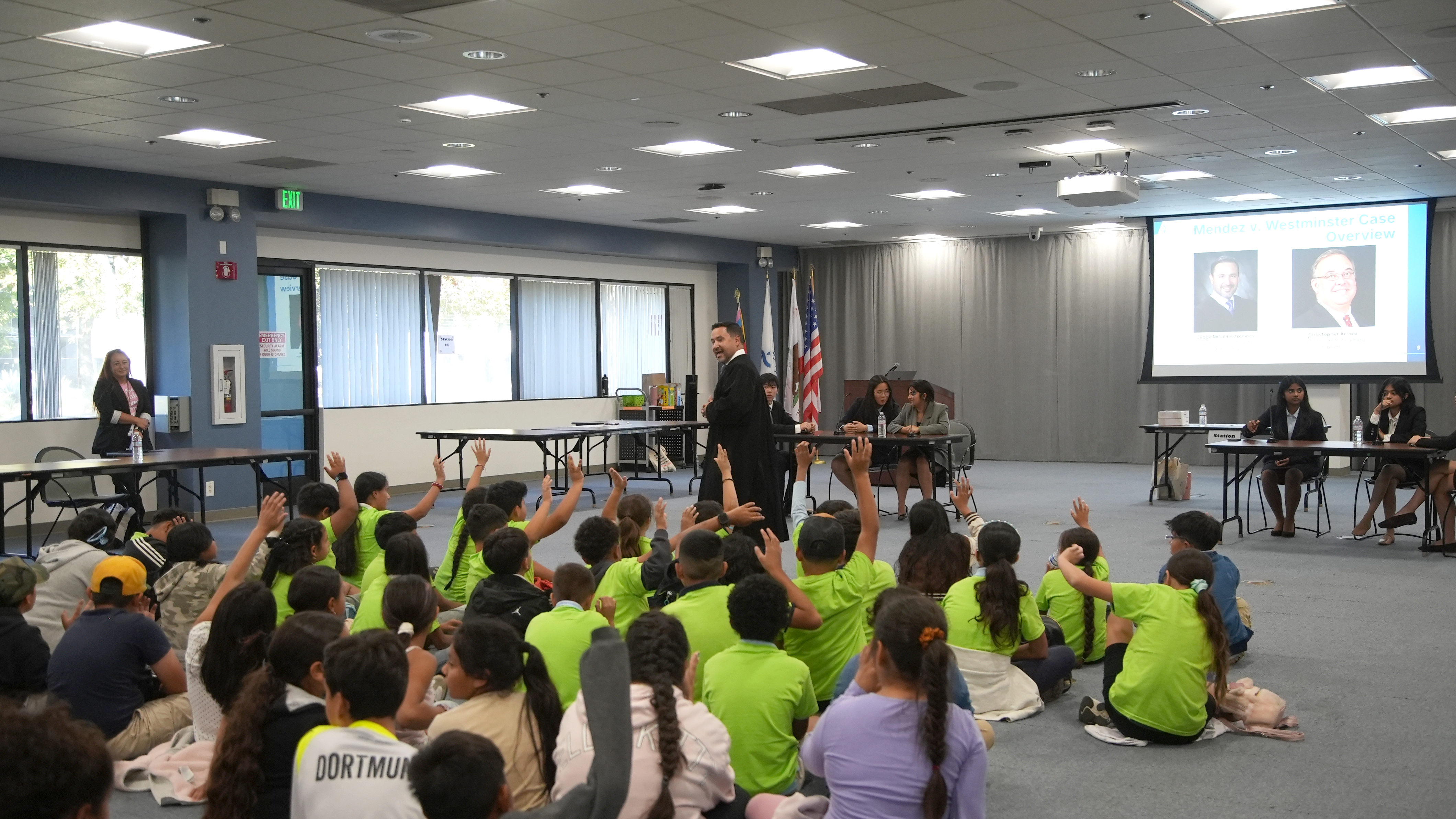 Judge Estremera speaking to students