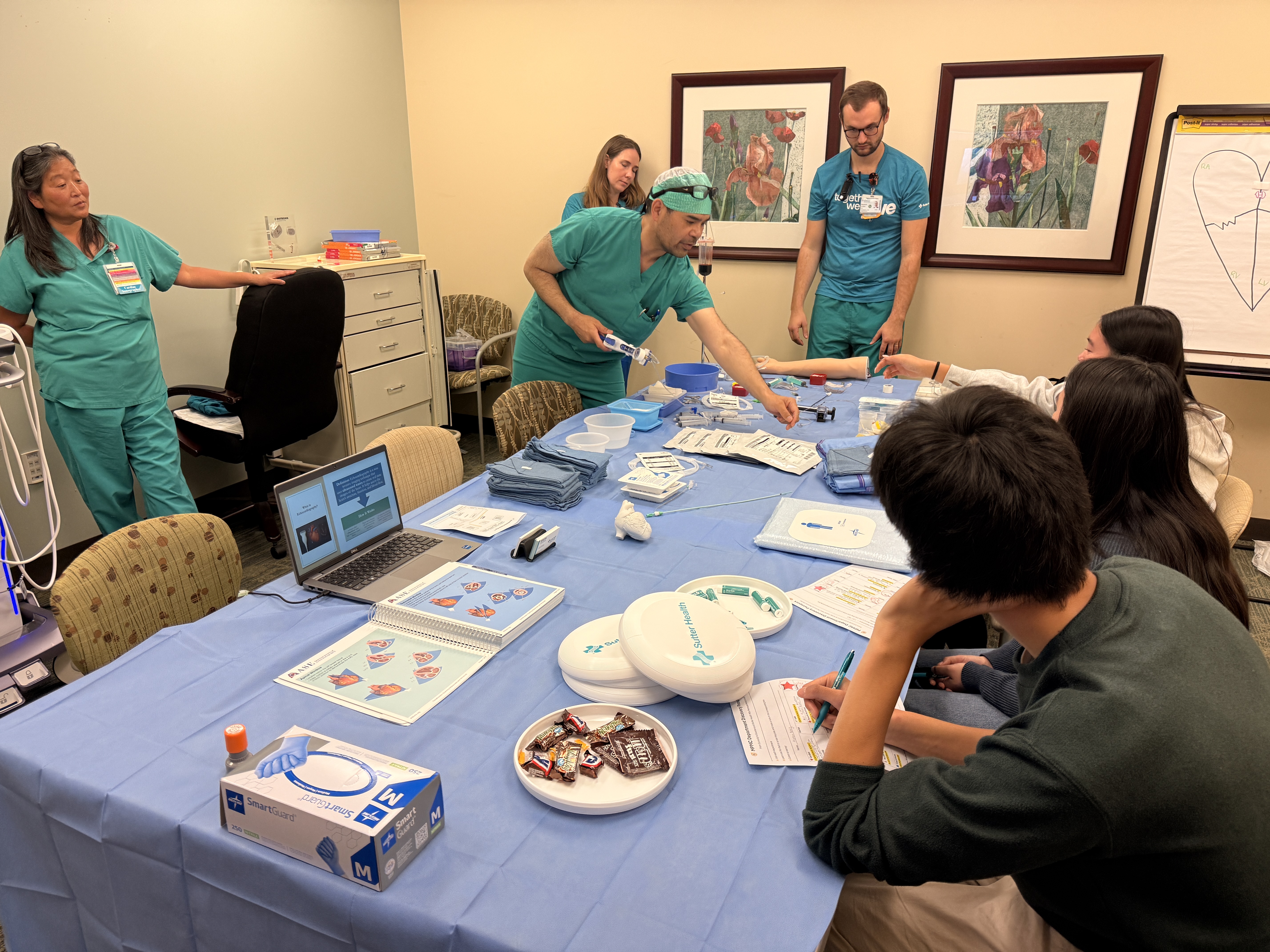 students attending an interactive session with healthcare professionals to learn more about careers
