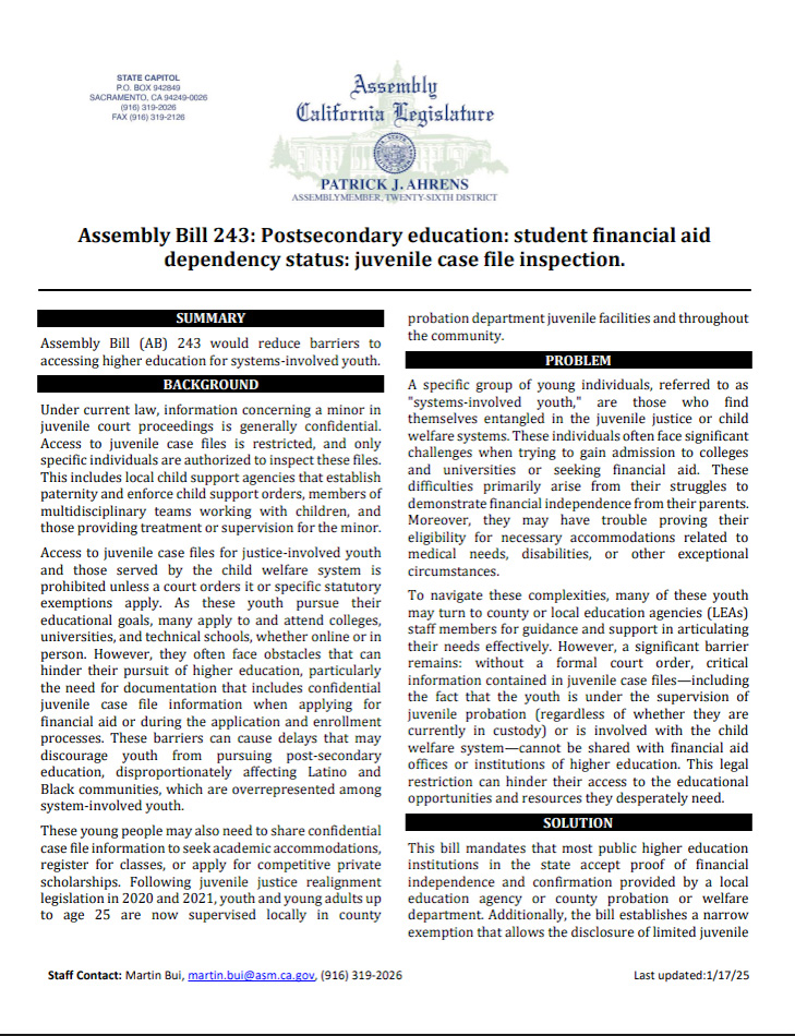 AB 243 Fact Sheet Cover