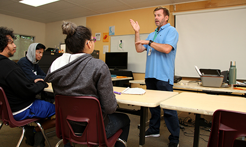 Man in classroom